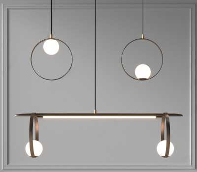 现代创意金属吊灯3D模型下载